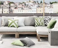 Chhatwal & Jonsson Zebra Kissen 50x50 Cm Im Freien Nutzbar, Sage / Off-white -Sommer Stil Boutique chhatwal jonsson zebra kissen 50x50 cm im freien nutzbar 1