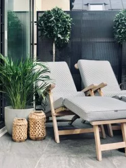 DIYTI Narrow Stripe Sonnenbankkissen 60x186 Cm, Grau -Sommer Stil Boutique diyti narrow stripe sunbed cushion 60x186 cm 1