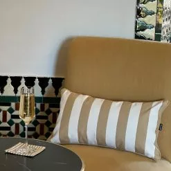 DIYTI Wide Stripe Kissen 25x45 Cm, Beige -Sommer Stil Boutique diyti wide stripe cushion 25x45 cm 8