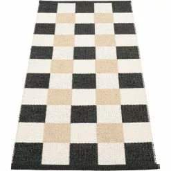 Pappelina Pix Teppich Schwarz / Vanilla / Beige, 70x160 Cm