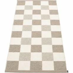 Pappelina Pix Rug Dark Linen / Vanilla / Linen, 70x160 Cm