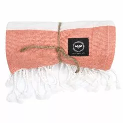 Recycled By Wille Badlakan Hamam Alma 80x180cm Orange/vit Badetuch 80x180 Cm Orange -Sommer Stil Boutique recycled by wille badlakan hamam alma 80x180cm orange vit 3