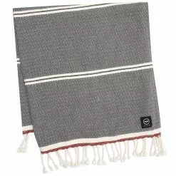 Recycled By Wille Badlakan Hamam Amasra 90x190 Cm Olivegrön/beige/rost Badetuch Dunkelgrau