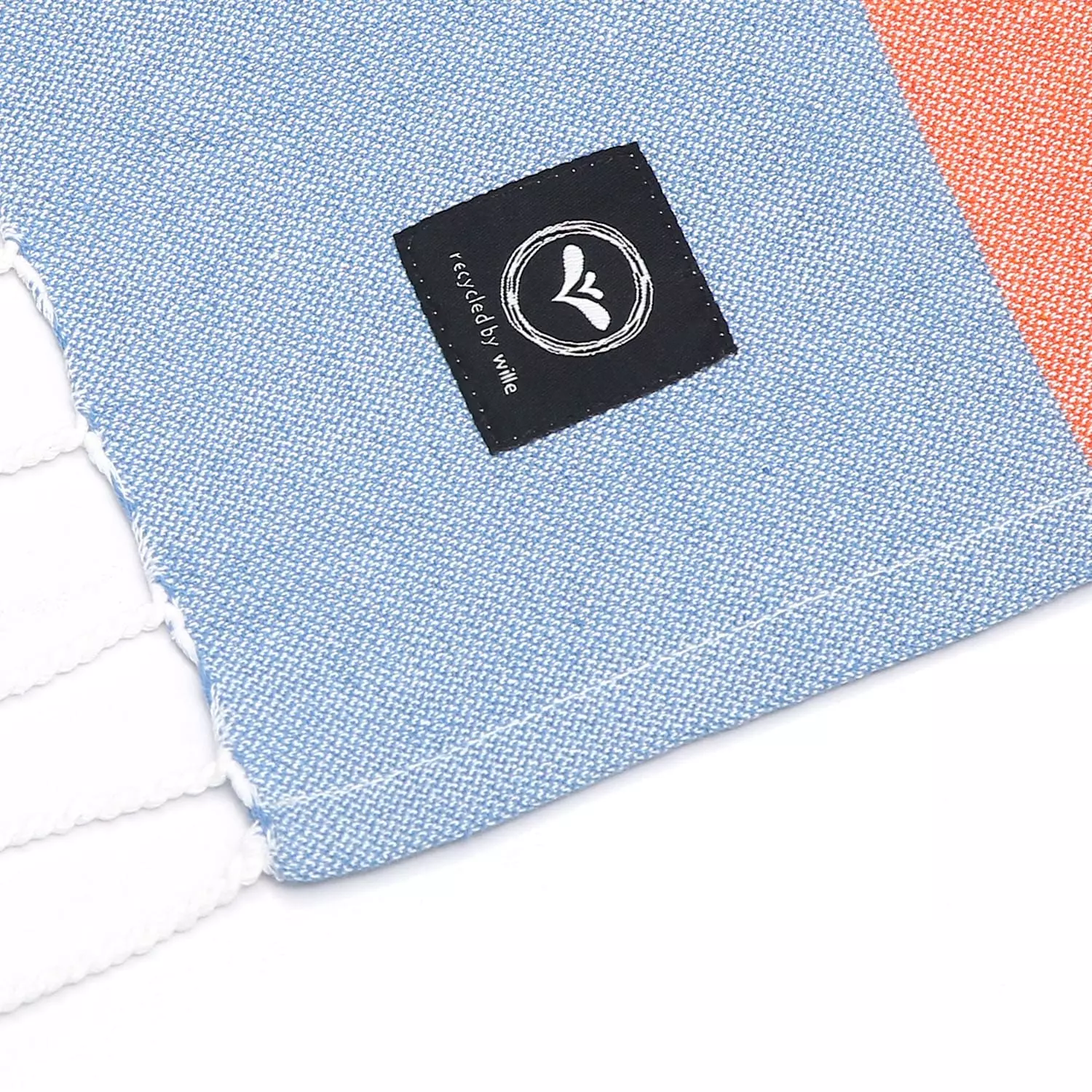 Recycled By Wille Kochi Hamam Badetuch 80x180 Cm, Blau/Orange 4 Recycled By Wille Kochi Hamam Badetuch 80x180 Cm, Blau/Orange – Bild 2