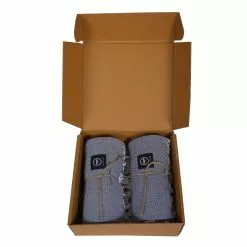 Recycled By Wille Kochi Geschenkset Bad 2 Teile Hamam Badetuch, Dunkelgrau / Weiß